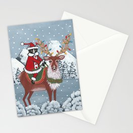 Santa Claws and Reindeer Stationery Card