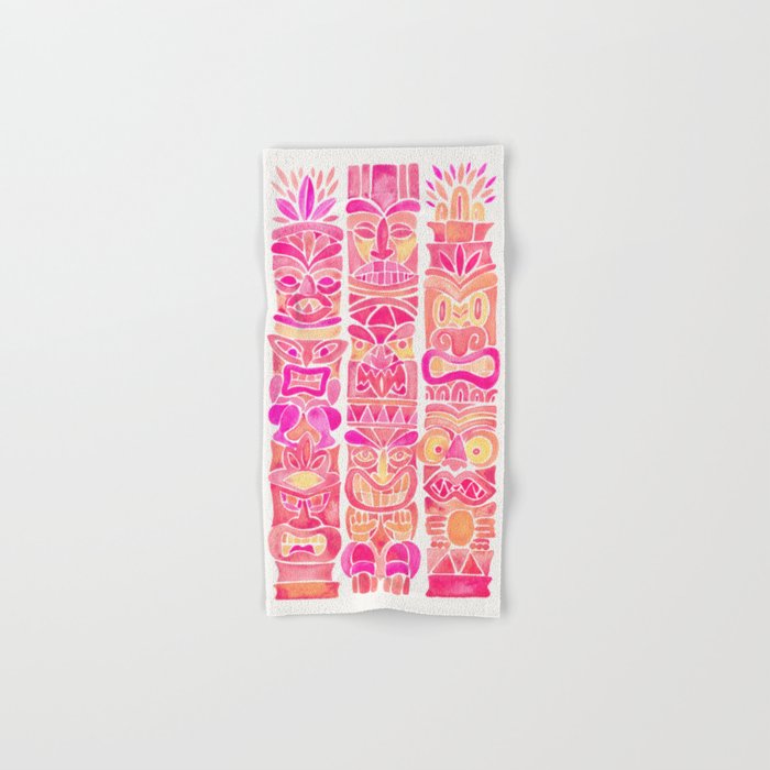 Tiki Totems – Pink Palette Hand & Bath Towel