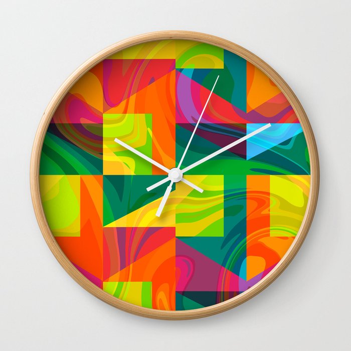 Funky geometric pattern Wall Clock