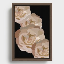 Neutral Flowers  Framed Canvas