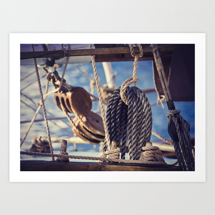 Sailboat ropes Art Print