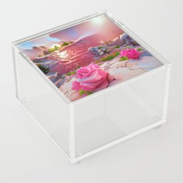 pink and stone Acrylic Box