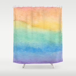 Watercolor Rainbow Shower Curtain