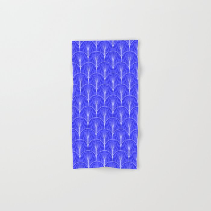 Cobalt Blue Art Deco Arch Pattern Hand & Bath Towel