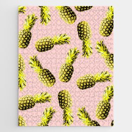 Pineapple Pattern on Pink Jigsaw Puzzle