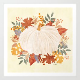 Pumpkin and garland Art Print