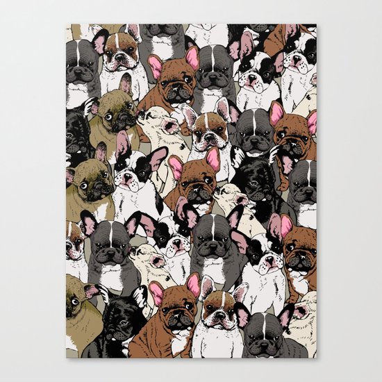 Social Frenchies Canvas Print