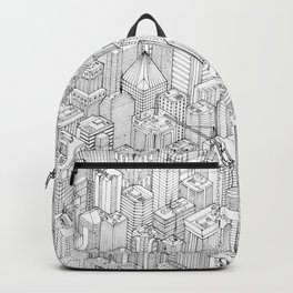 Isometric Urbanism pt.1 Backpack | Illustration, Architecture, Urban, Black and White, Drawing, Ink Pen 