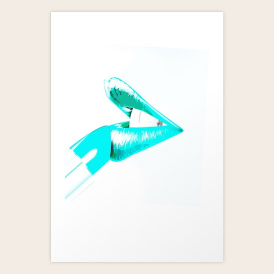 CYAN LIPS Art Print