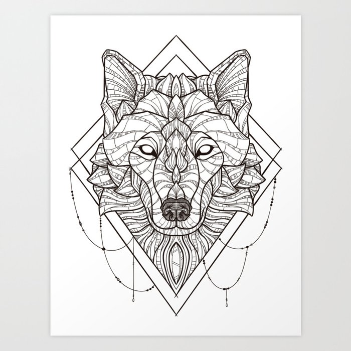 Wolf Geometric Wall Art