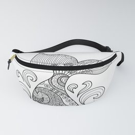 Whale Tail Style - Sea World and Ocean Zentangle Animal Design Fanny Pack
