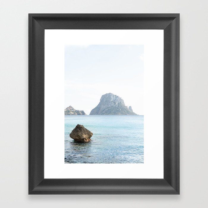 Ibiza Rock Es Vedra, Travel Photography, Ibiza beach art print Framed Art Print