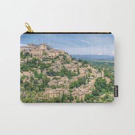 Panoramic View of the Hilltop Village Gordes in Provence France - French Landscape Photography Carry-All Pouch