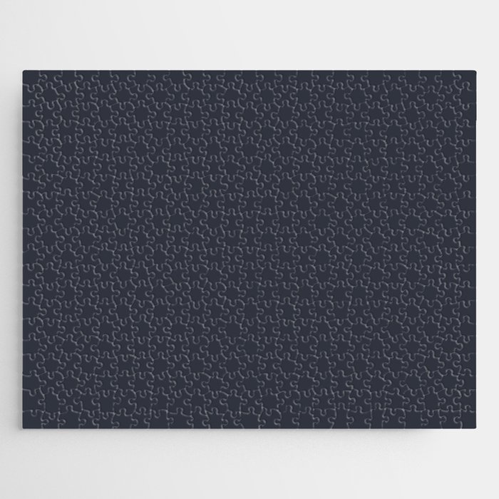 After Midnight deep naval blue solid color modern abstract pattern  Jigsaw Puzzle