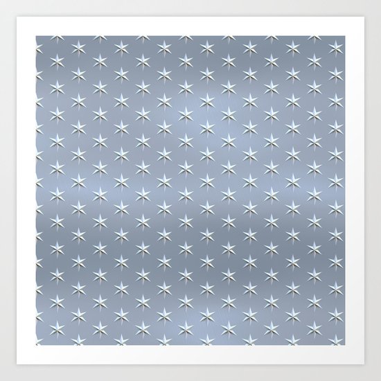 elegant silver star pattern Art Print