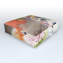 Little Wolf Watercolor  Outdoor Floor Cushion