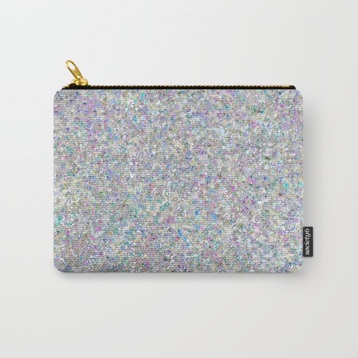 Iridescent Silver Glitz Pattern Carry-All Pouch