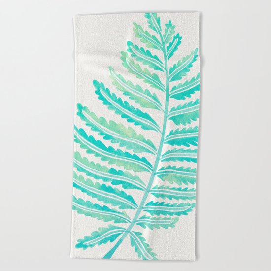 Fern Leaf – Turquoise Palette Beach Towel