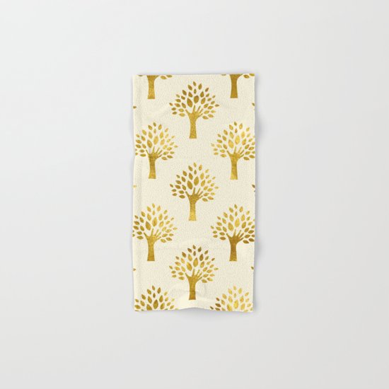 Cream Gold Foil 02 Hand & Bath Towel