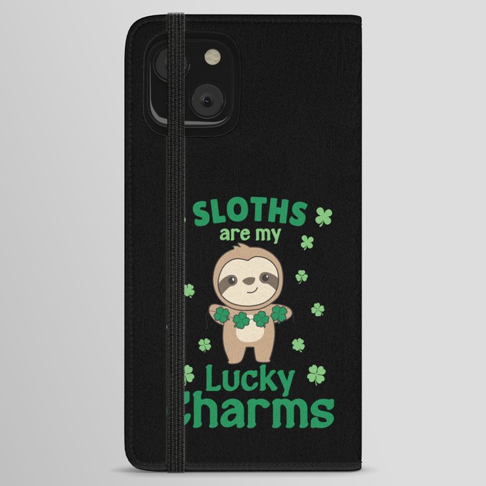 Sloths Are My Lucky Charms St Patrick's Day iPhone Wallet Case