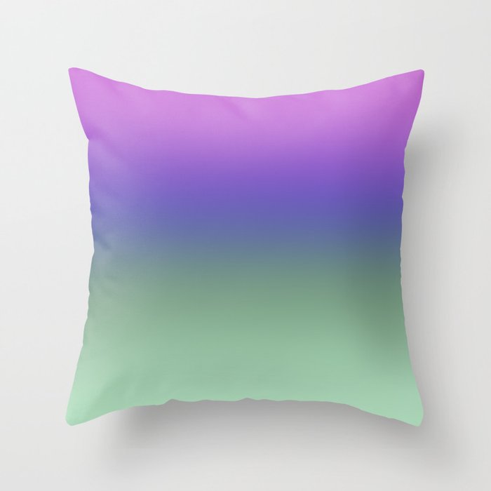 Lilac and Green Ombre Throw Pillow