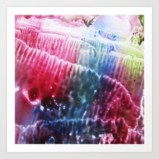 abstract composition of red and blue colours Art Print