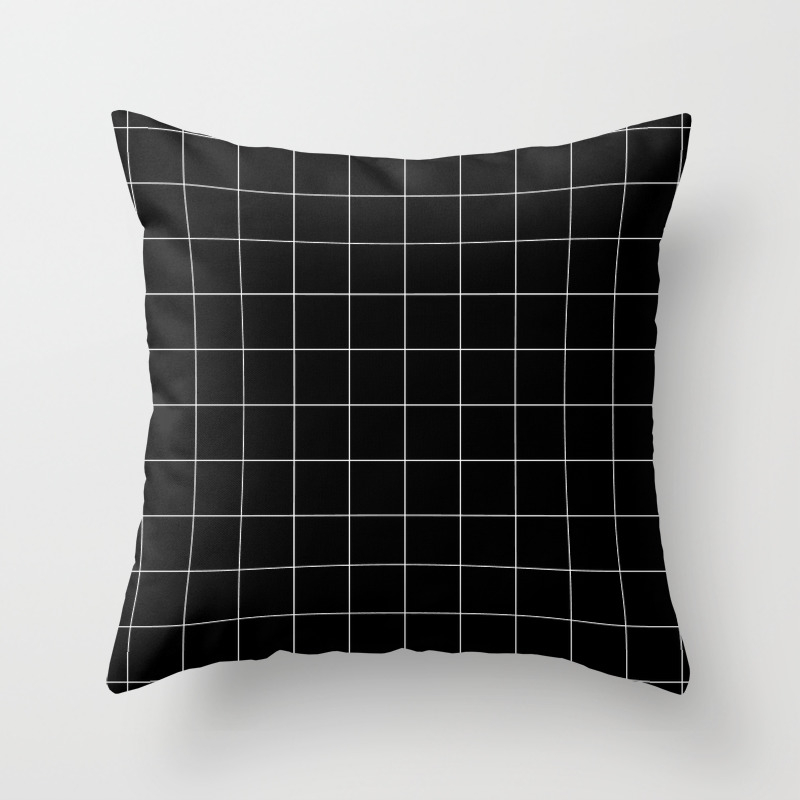 Society6 Black Grid /// Pencilmeinstationery.com by Pencil Me in on Throw Pillow
