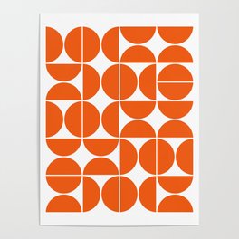 Mid Century Modern Geometric 04 Orange Poster