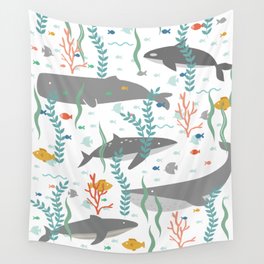Whales of the Sea Wall Tapestry