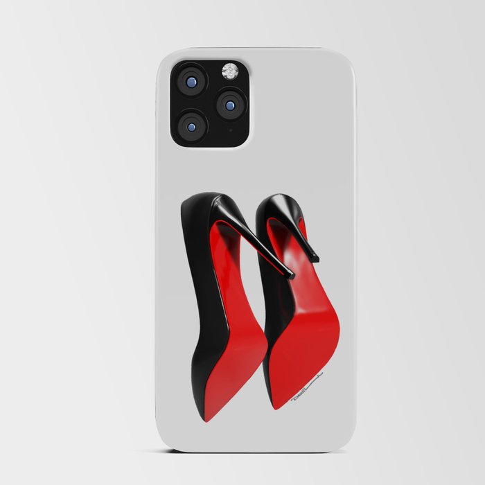 womens Red and black high heel shoes iPhone Card Case