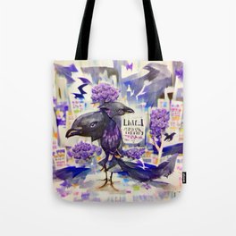 Lilac Crow Tote Bag