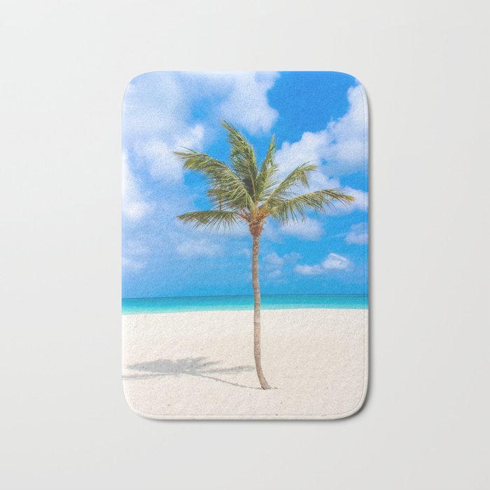 Tropical Island, Palm Tree Bath Mat