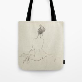 Female Nude Back Sketch Figure Drawing Classic Simple Minimalist Line Gesture Tote Bag