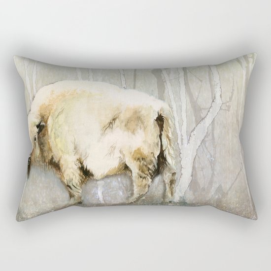 White Buffalo's Hollow Rectangular Pillow