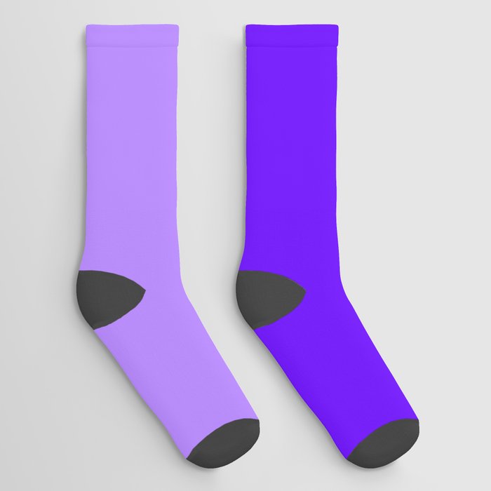 Violet Two Monochrome Tone Color Block Socks