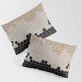Honeycomb Black Beige Gray Grey Hive Pillow Sham
