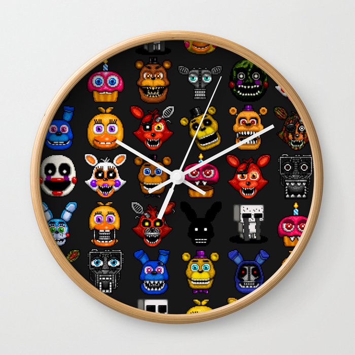 FNAF pixel art Wall Clock