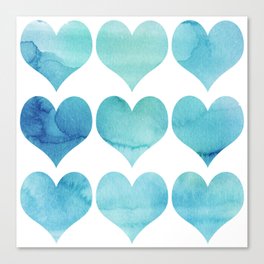 Vintage Light Blue Heart Canvas Print