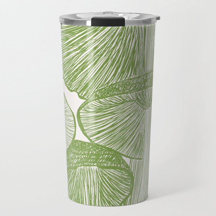 Green Magic Mushroom Garden Drawing Travel Mug