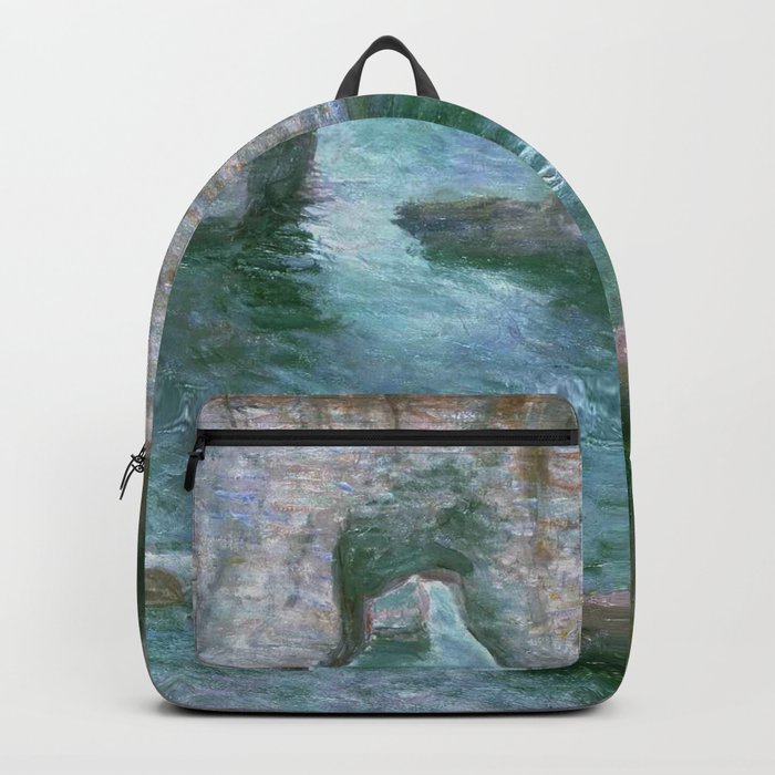 Claude Monet French 1840 1926 Manne Porte Etretat Backpack by