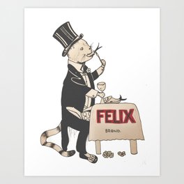 Vintage Felix Brand Brisling Packaging Remix [Featuring Bengal Cat Mascot] Art Print