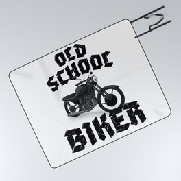 Old School Biker Picnic Blanket