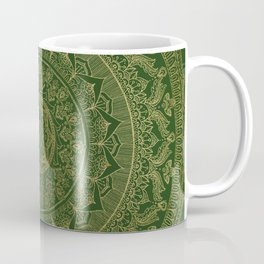 Mandala Royal - Green and Gold Coffee Mug