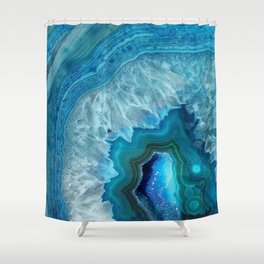 Turquoise Blue Agate Shower Curtain