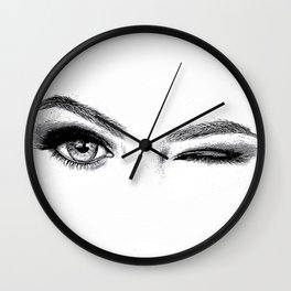 Winking Woman Wall Clock