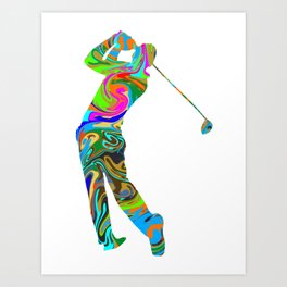 Psychedelic Golfer Art Print