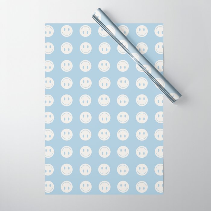 Happy Thoughts Baby Blue Wrapping Paper