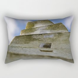 Tower of white stones and moss Rectangular Pillow
