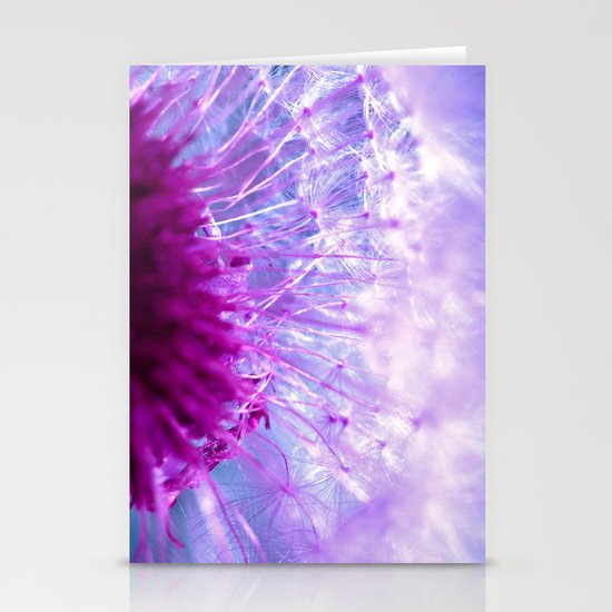 purple dandelion II Stationery Cards