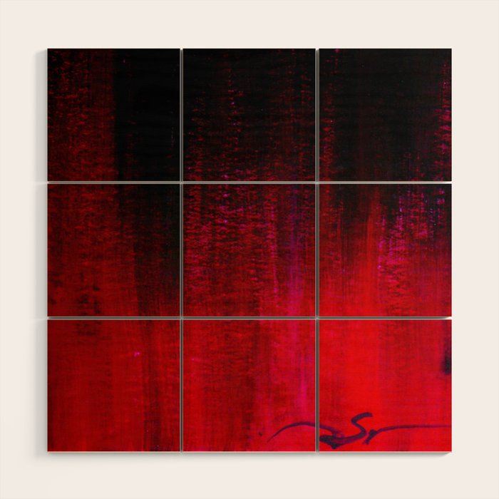 Red and Black Abstract Wood Wall Art by ayamaries Society6